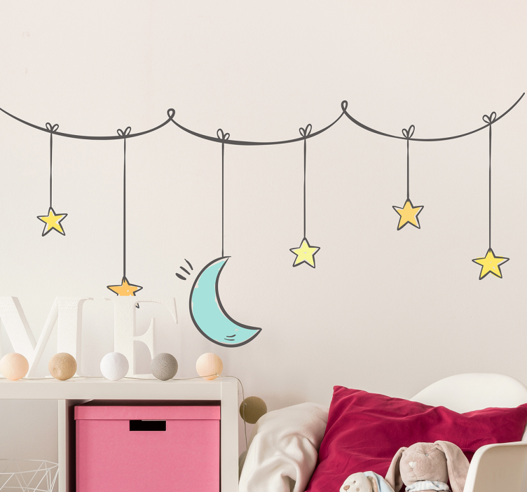 Stars and moon kids  nursery wall sticker - TenStickers