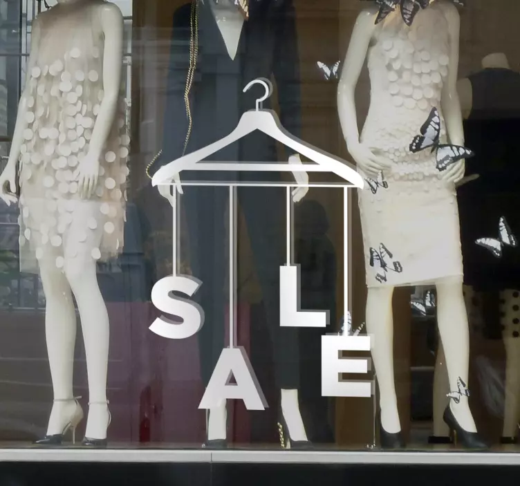 Hanger Sale Window Sticker - TenStickers
