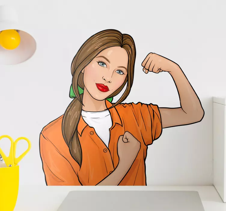 Strong woman vintage stickers - TenStickers