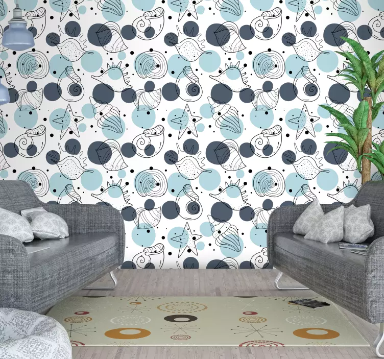 Stylish Shell Patterns nature wall sticker - TenStickers