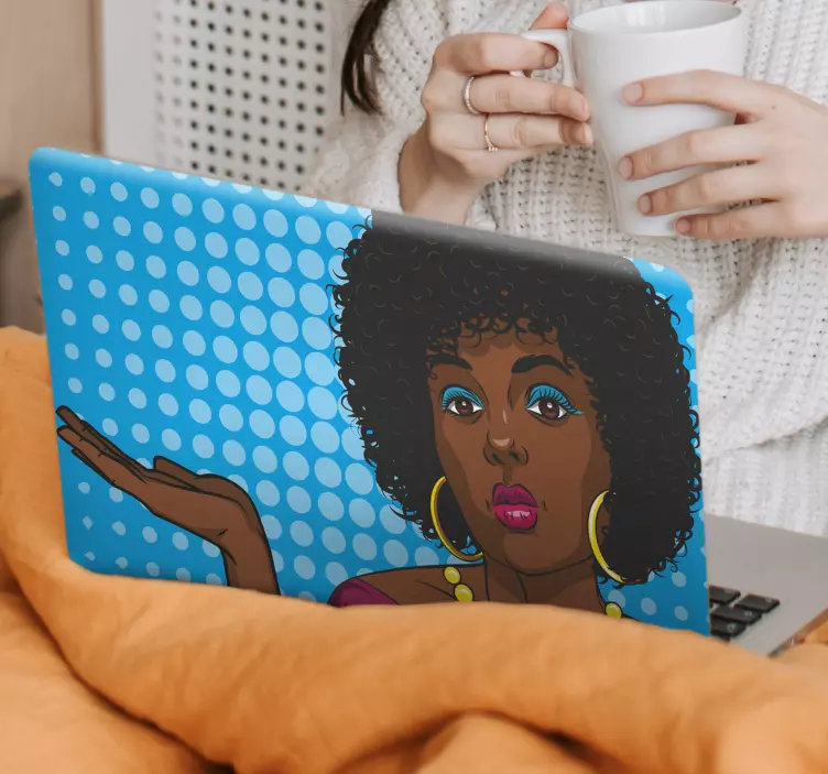 Stylish woman portrait laptop skin - TenStickers