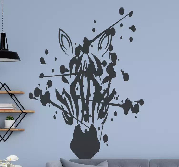 Stylized zebra head wild animal sticker - TenStickers