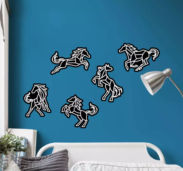 Stylized Horses Collection wall sticker - TenStickers