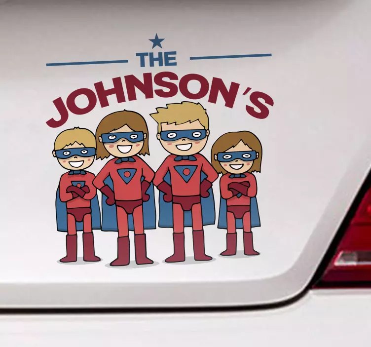 Super family car vinyl sticker - TenStickers