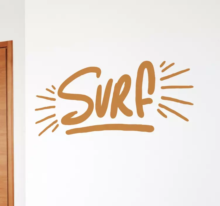 Surf Text Decorative Wall Sticker - TenStickers