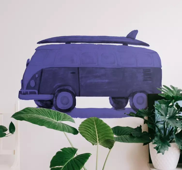 Surfer Camper Van nature wall sticker - TenStickers