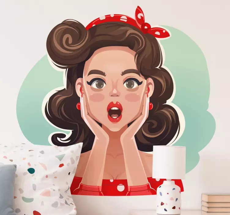Surprised retro character wall sticker - TenStickers