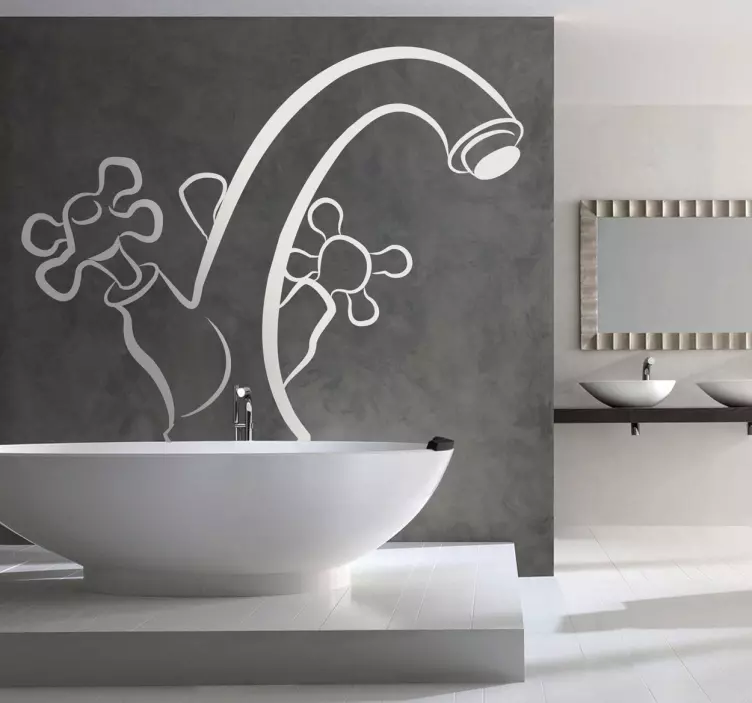 Tap sink Bathroom Sticker - TenStickers