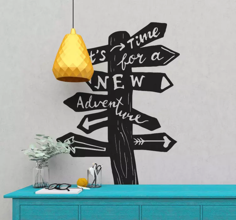 Text sticker new adventure sign - TenStickers