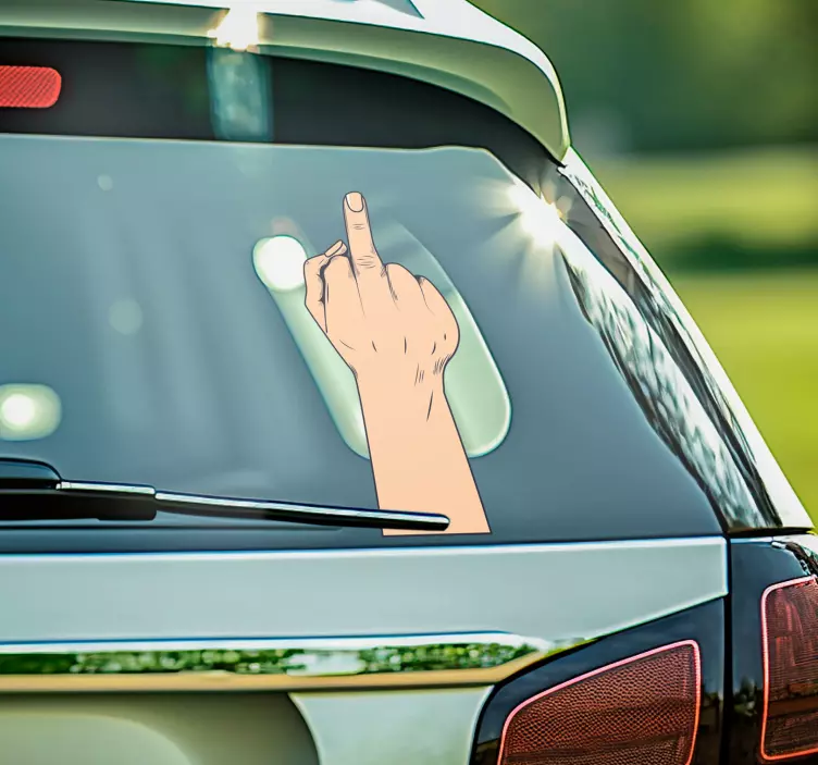 The middle finger is an obscene hand gesture. window sticker - TenStickers