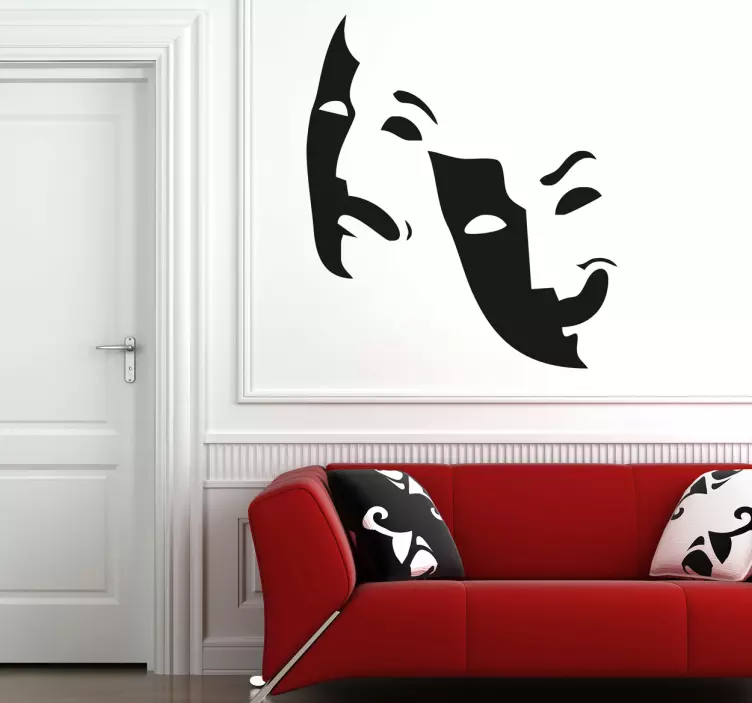 Theatre Masks Decorative Sticker - TenStickers