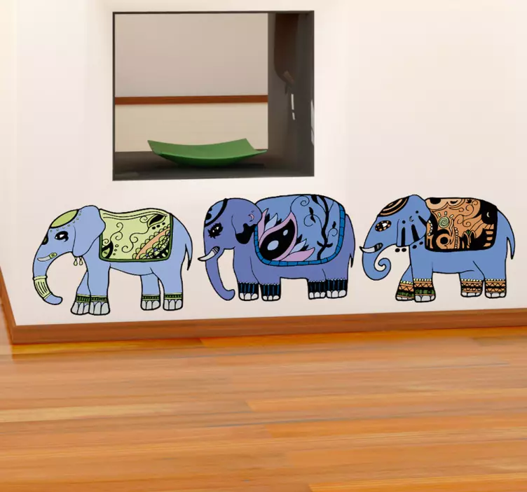 Three Elephants Wall Sticker - TenStickers