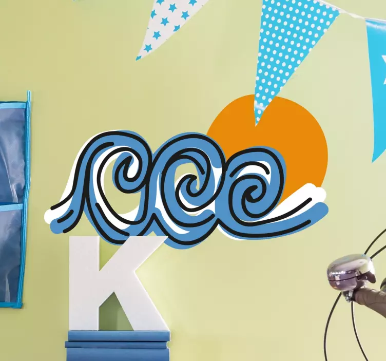 Three Waves Beach Wall Sticker - TenStickers