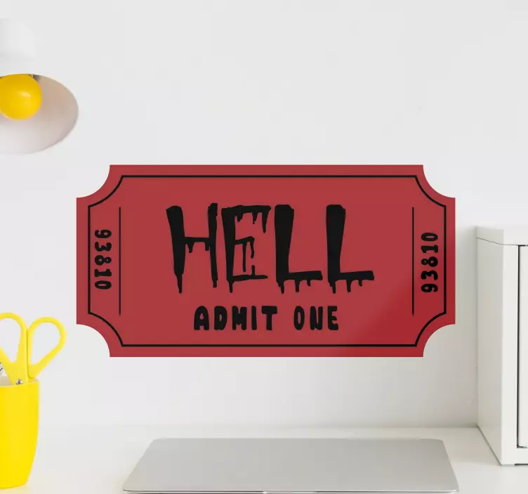 Ticket to Hell halloween sticker - TenStickers