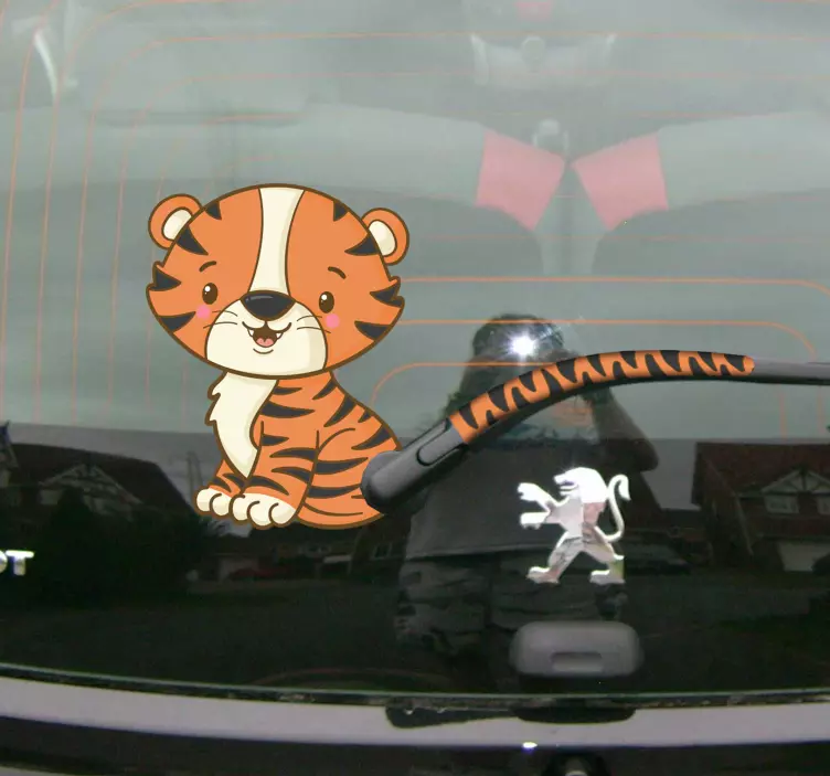 Tiger and Tail Car Sticker - TenStickers