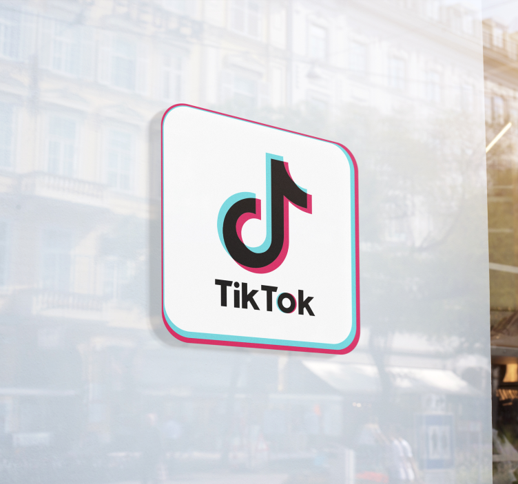 Tiktok Logo window vinyl decal - TenStickers