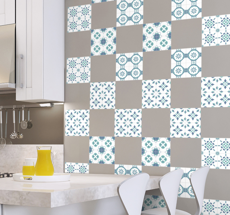 Tile Pattern Mosaic Location sticker - TenStickers