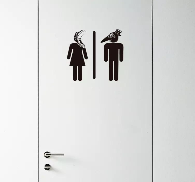 Toilet door sticker Bitelchus man and woman - TenStickers