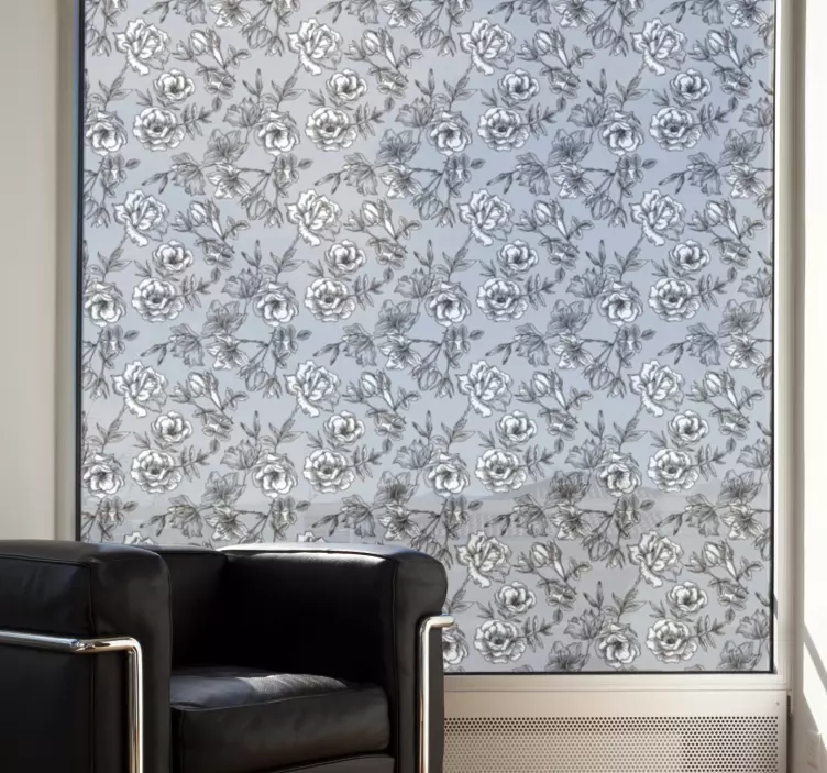 Translucid Flowers window sticker - TenStickers