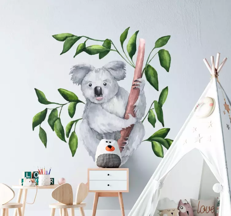 Tree and koala  wild animal decal - TenStickers