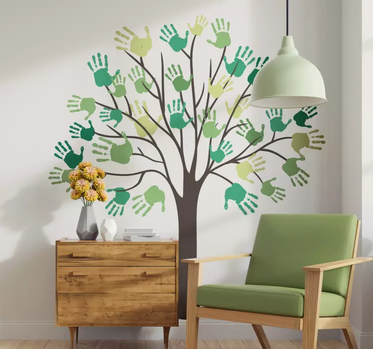 Tree hands tree wall sticker - TenStickers
