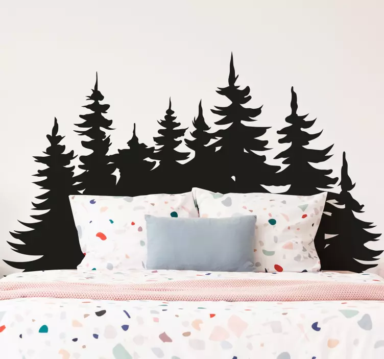 Treeline silhouette tree wall sticker - TenStickers