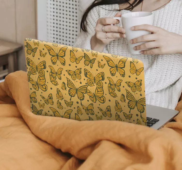 Trendy butterflies pattern laptop skins - TenStickers