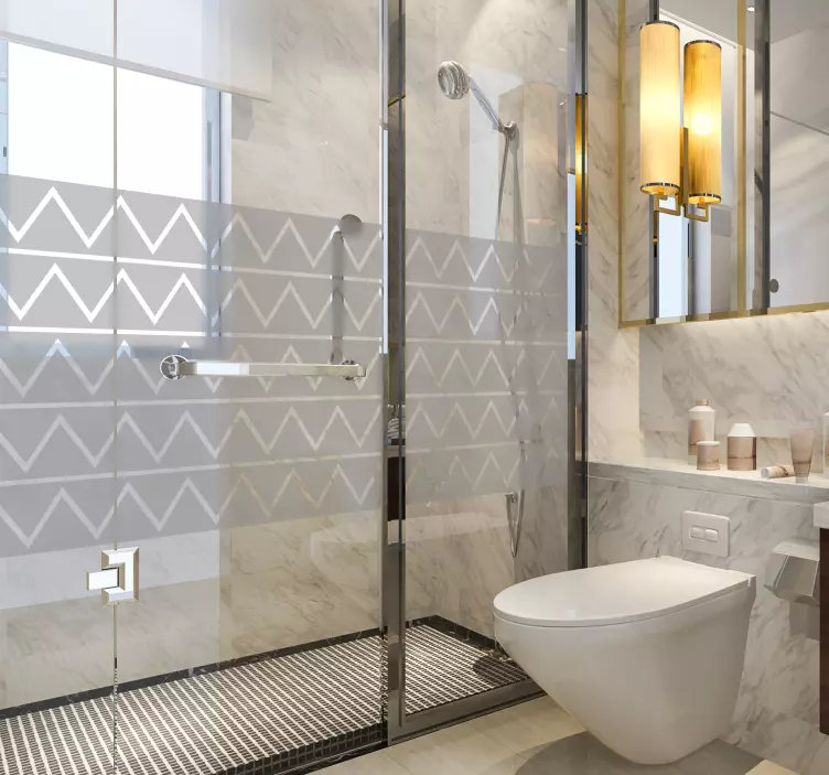 triangles lines shower screen sticker - TenStickers