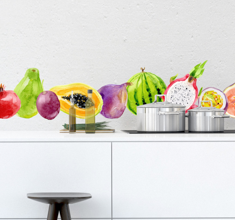 Tropical Fruit and Veg Wall Sticker - TenStickers