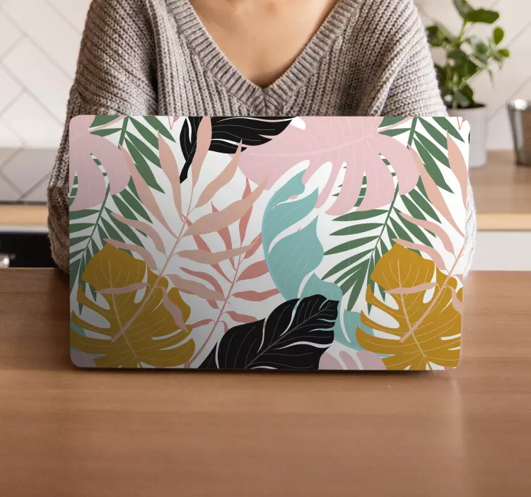 Tropical Leaf Print laptop skin - TenStickers