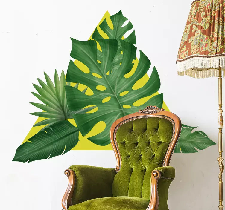 Tropical leaves plant wall sticker - TenStickers