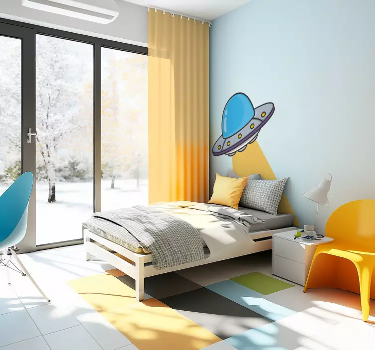 UFO Header space wall sticker - TenStickers