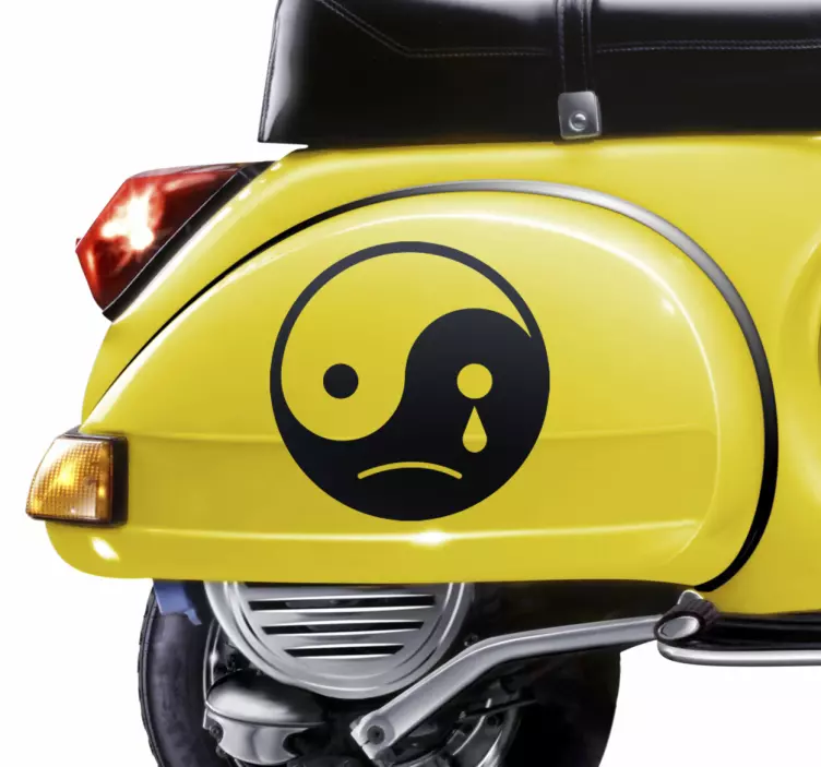 Unique vinyl yin yang sad Motorcycle Decal - TenStickers