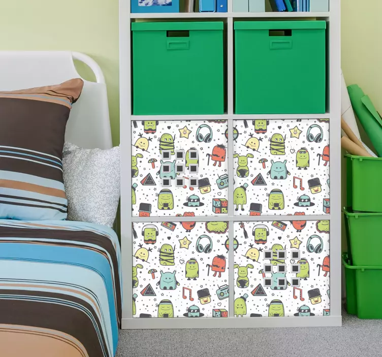 Urban monster pattern furniture sticker - TenStickers