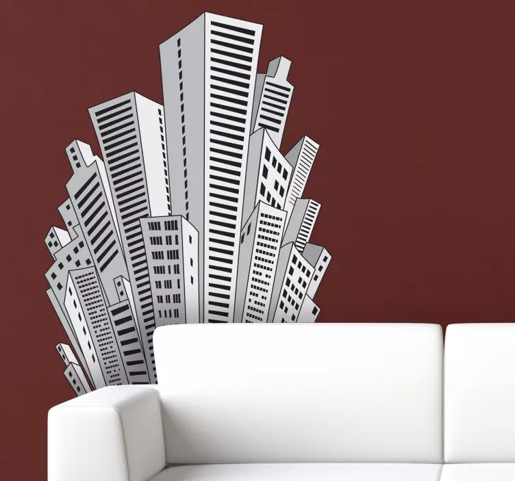 Urban Skyscrappers Illustration Decals - TenStickers