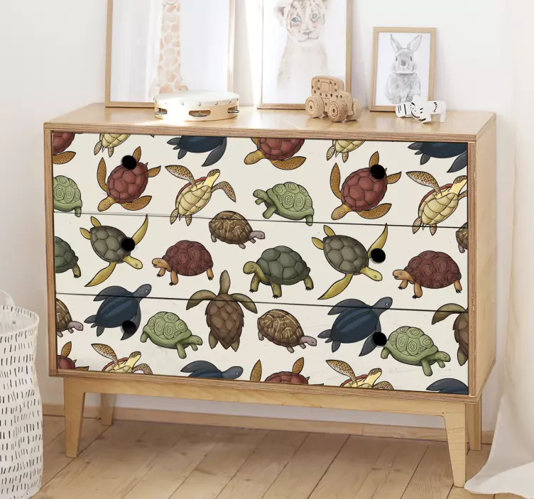 Variety of turtles furniture sticker - TenStickers