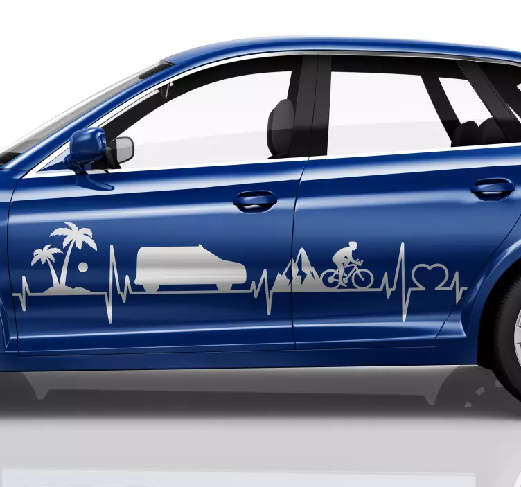 Vehicles pulse design car sticker - TenStickers