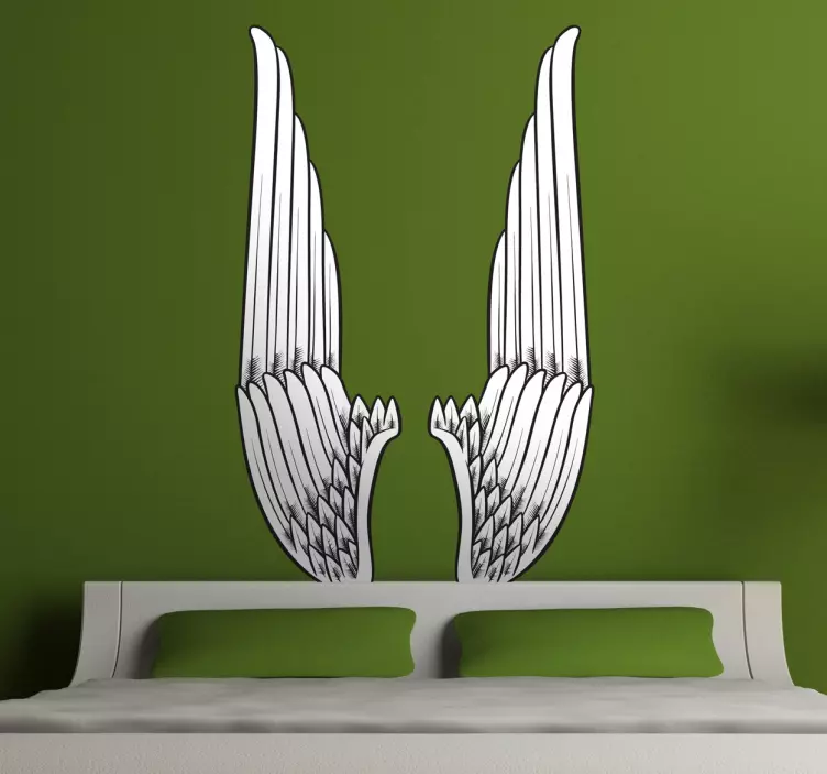 Vertical Angel Wings Wall Art Sticker Vertical Angel Wings Wall Art Sticker - TenStickers