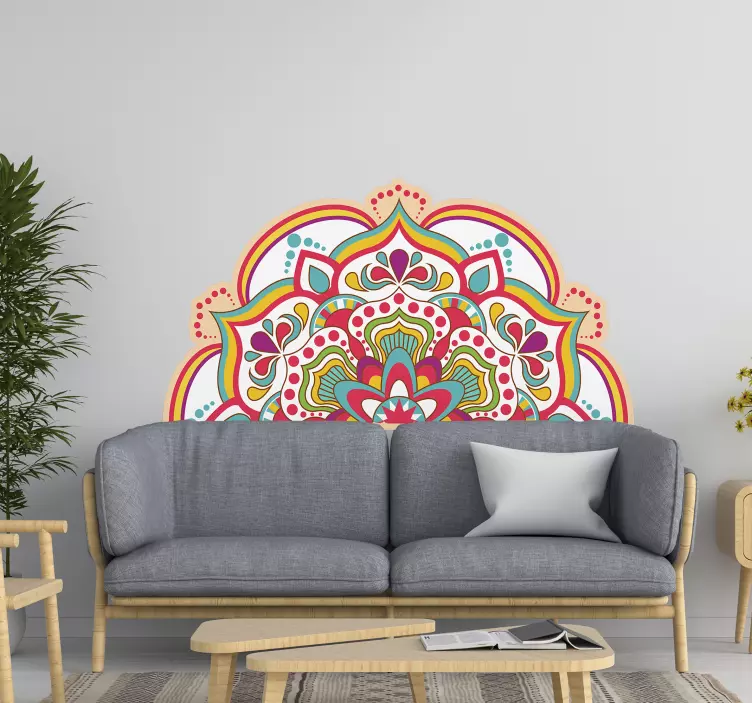 Vibrant Mandala Motif headboard wall sticker - TenStickers