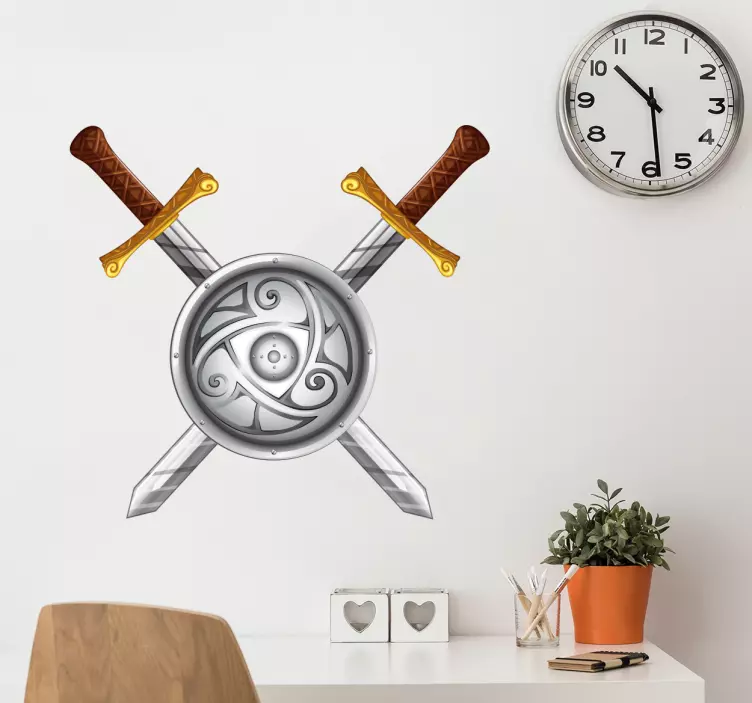 Viking swords illustration sticker - TenStickers