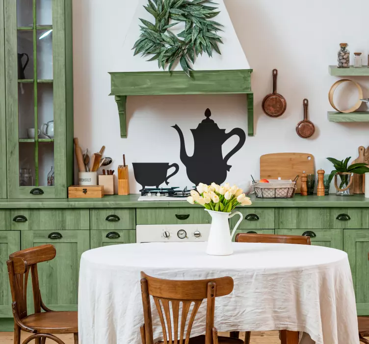 Vintage Teapot Wall Sticker - TenStickers