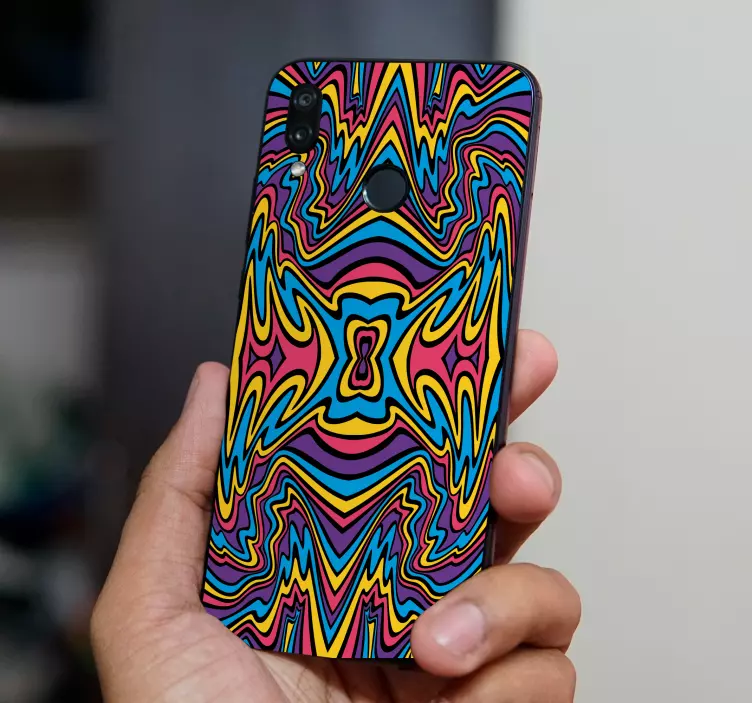 Vivid colors groovy lines Samsung decal - TenStickers