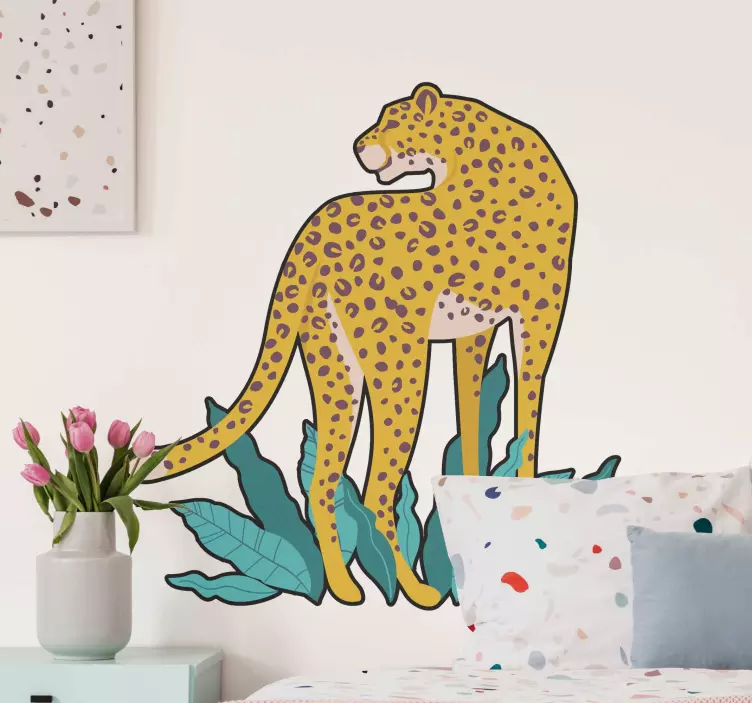 Wall sticker leopard in nature - TenStickers