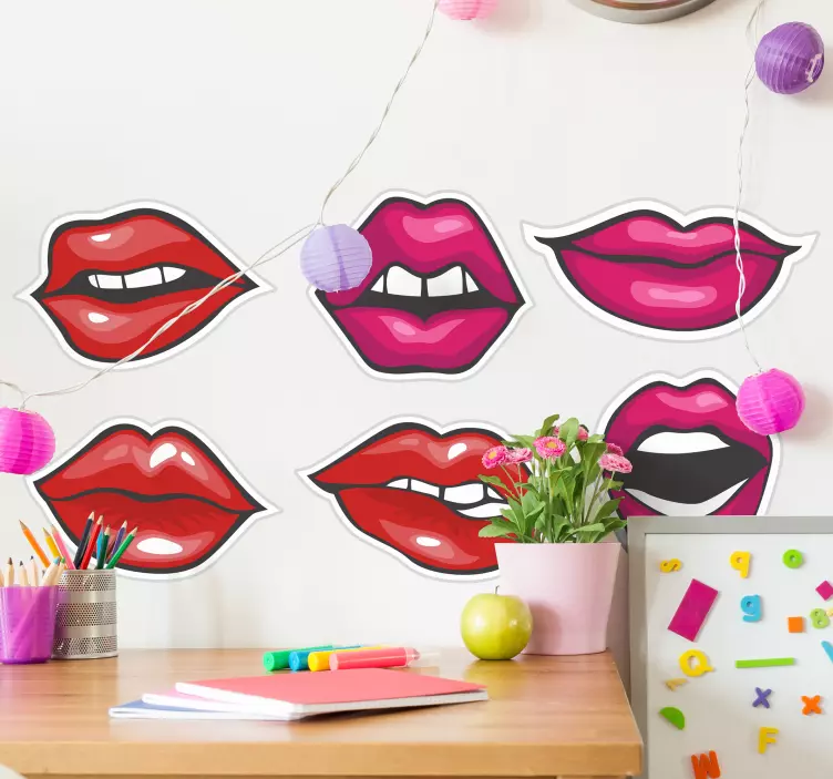 Wall sticker lips collection set - TenStickers