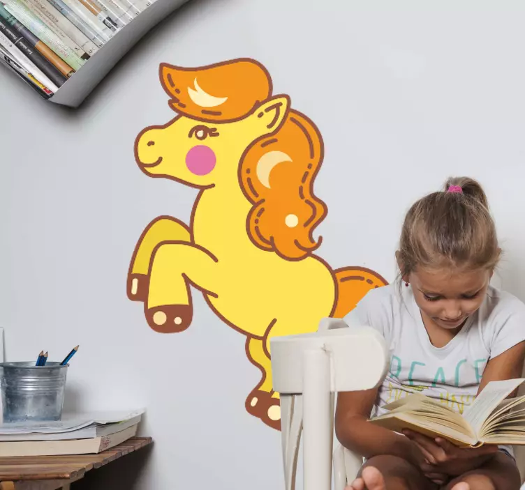 Wall sticker playful pony character - TenStickers