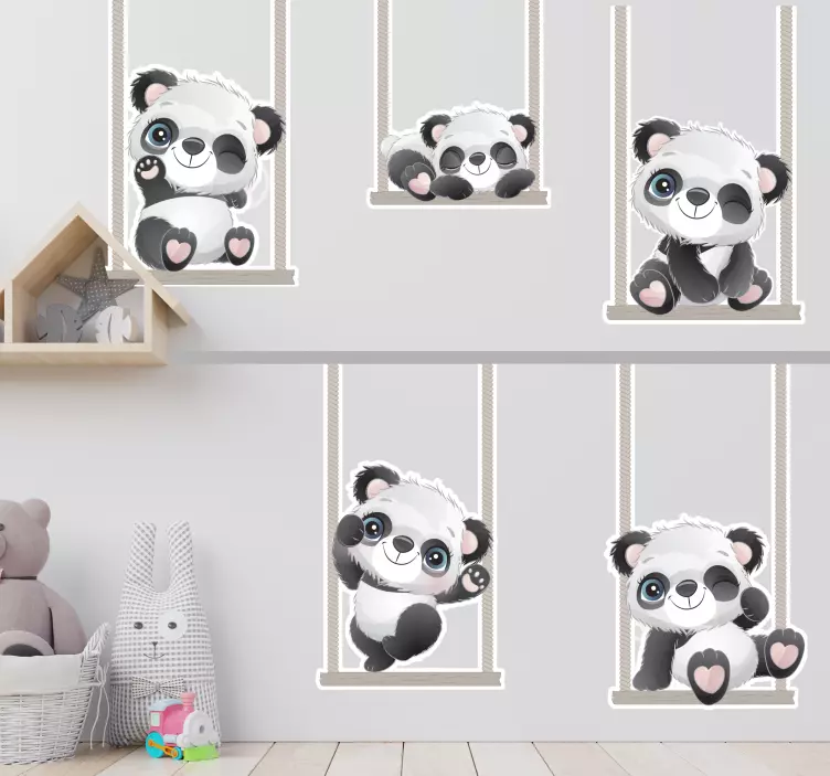 Wall stickers for kid adorable panda designs - TenStickers