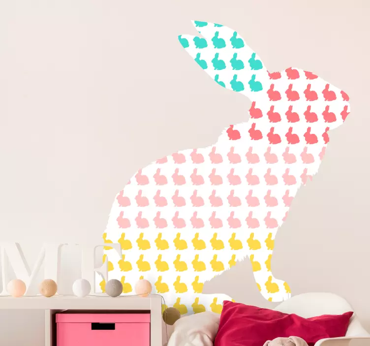 Wall stickers for kid colorful bunny silhouette - TenStickers