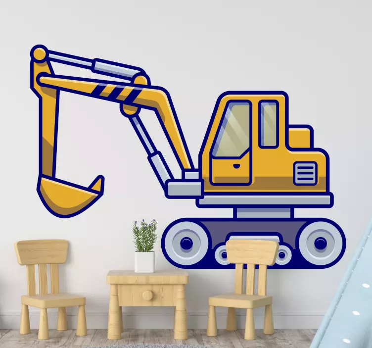Wall stickers for kid excavator construction vehicle - TenStickers
