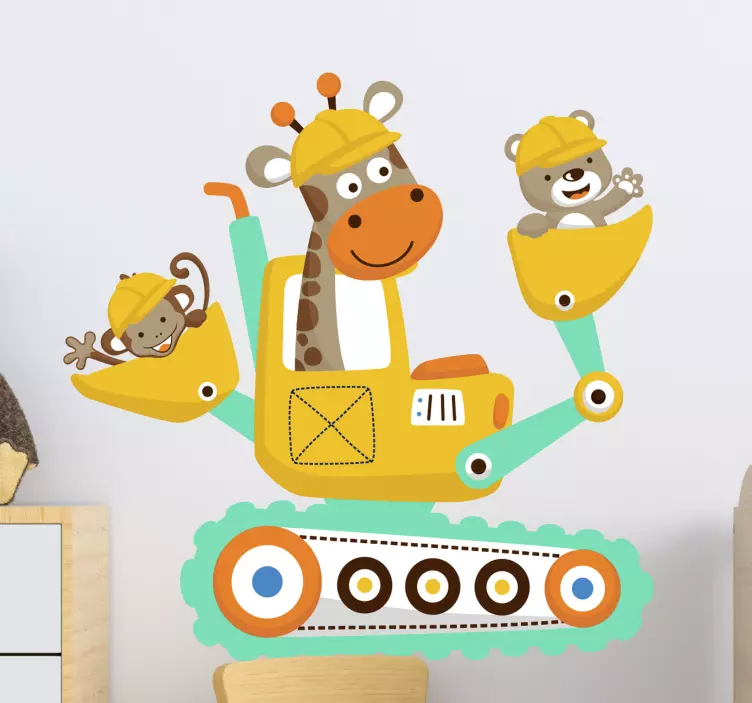 Wall stickers for kid giraffe with friends - TenStickers