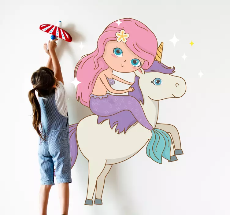 Wall stickers for kid mermaid unicorn dream - TenStickers